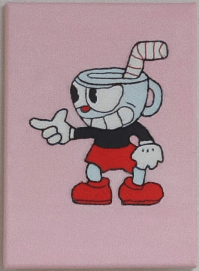 Toile brodéé Cuphead