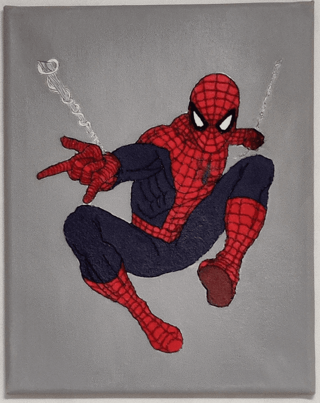 Toile brodée Spiderman