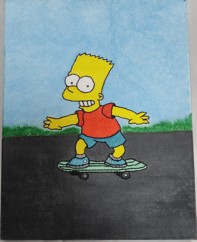 Toile brodée Bart Simpson