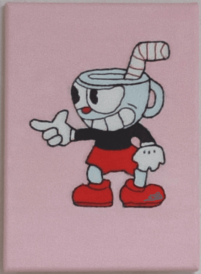 Toile brodéé Cuphead