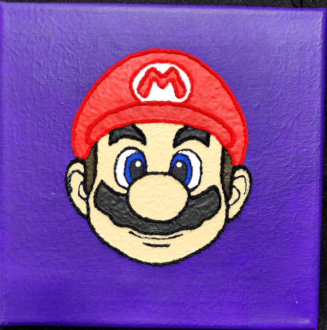 Toile brodée Mario